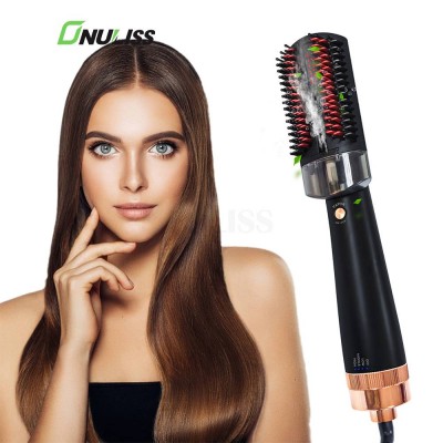 Private Label Hot Air Brush 800W Infrared Light Steam Hair Dryer Brush for Travel