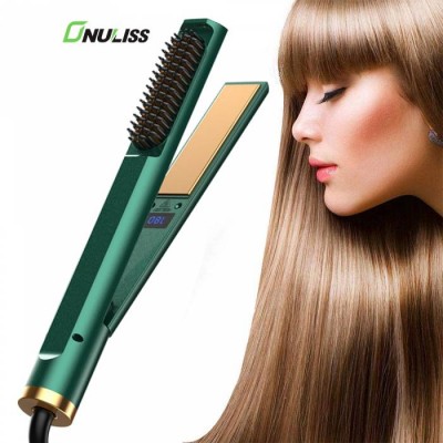 Hair Salon Equipment Black OEM Nano Ceramic LCD Display Dual Voltage Private Label Titanium Flat Iron Hair Straightener